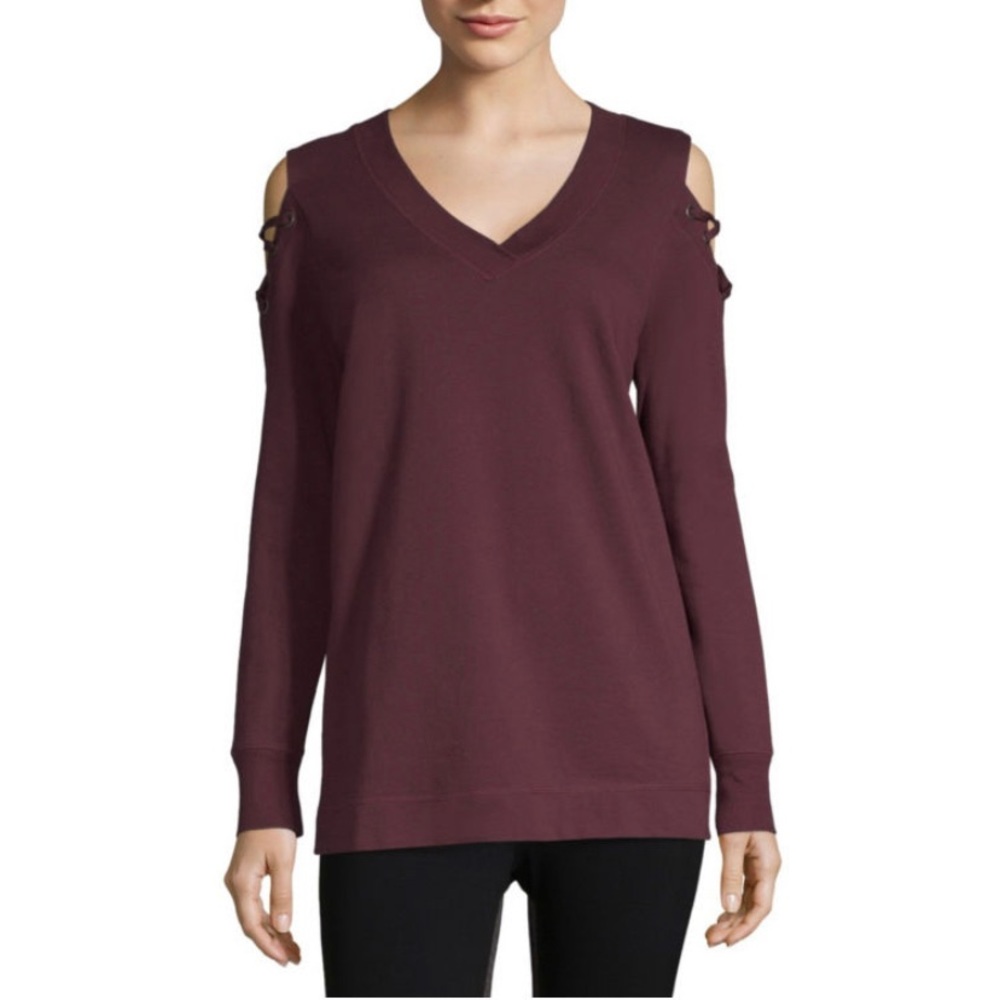 NWT Xersion Criss Cross Cold Shoulder Sweatshirt